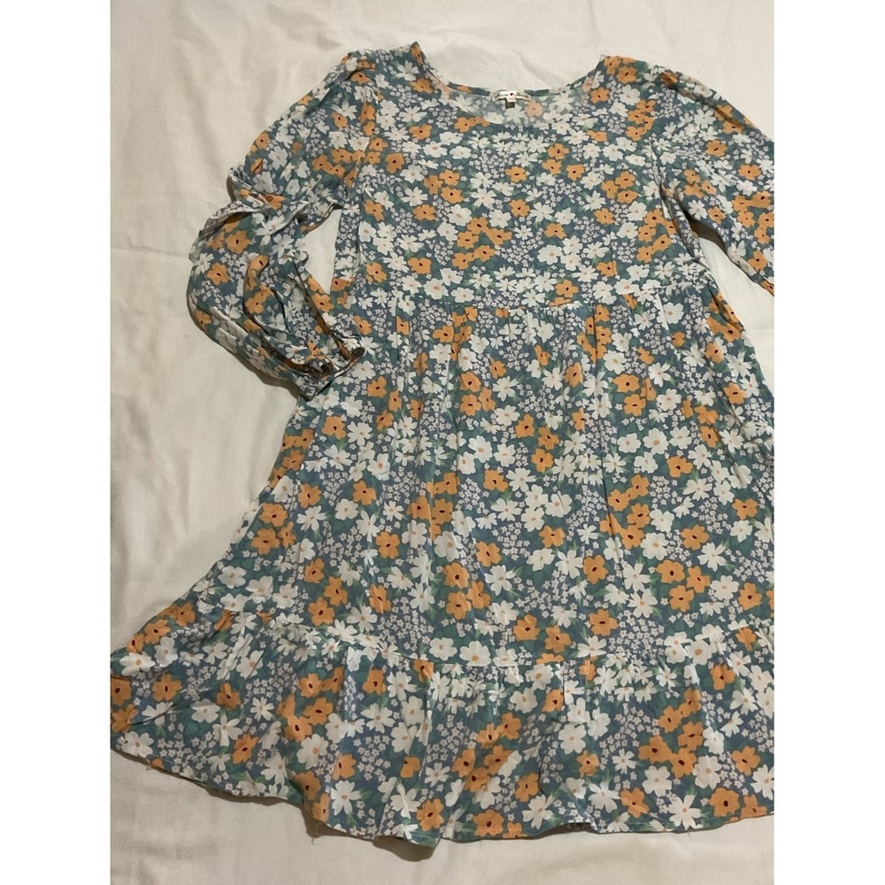 Floral Prairie Dress Womens Medium Long Sleeve Colorful Cottagecore Boho - Picture 2 of 14